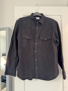 Gray cotton button down